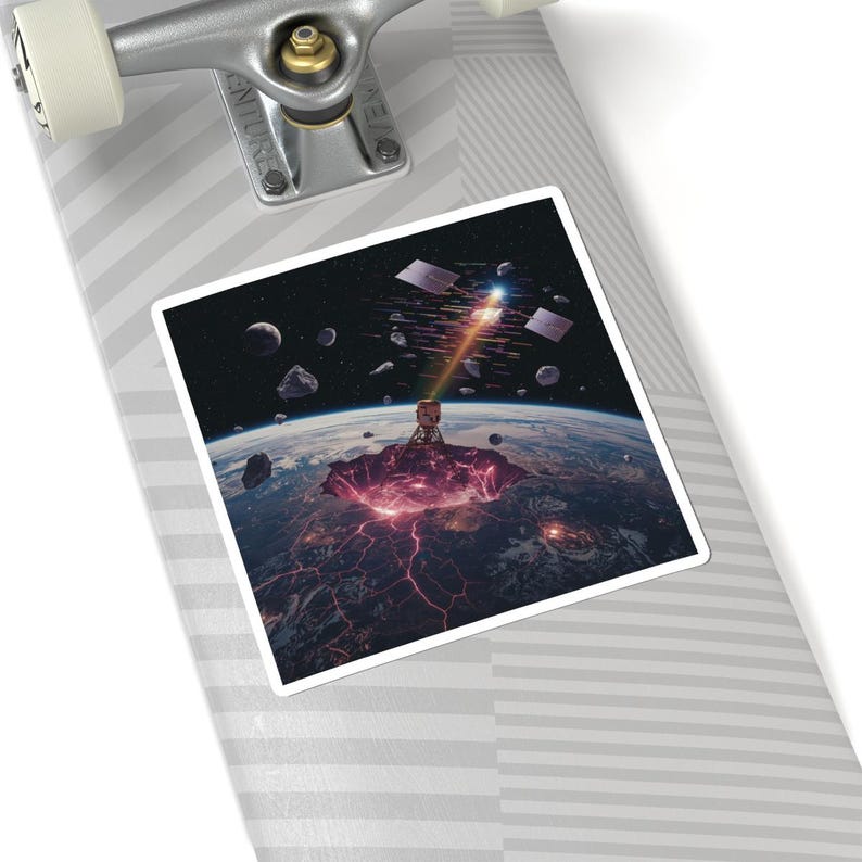 Satellite Orbital Impact Sticker Art - Etsy