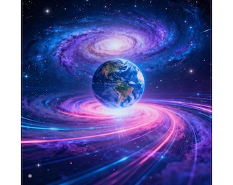 Earth Galaxy Kosmische Energie Wandkunst