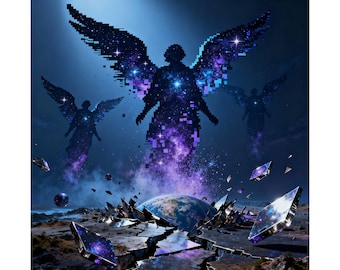 Glitch Engel über Shattered Earth