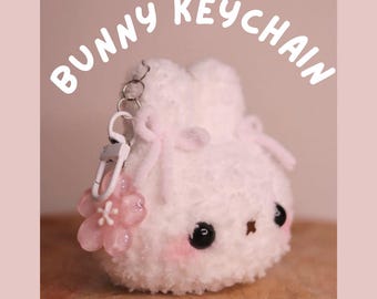 Haakpatroon schattige konijntjessleutelhanger: kawaii amigurumi-pdf (beginnersvriendelijk)