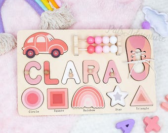 Name Puzzle,1st Birthday Gift,Custom Baby Gift,Personalized Puzzle for Kids,6-12 Months Baby Toys