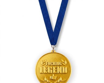 Fucking Legend Award Medal – Funny Trophy for Best Friend, Coworker, or Colleague – 3D Printed Custom Gift