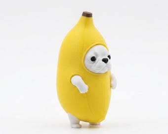 Chill Dog Banana 3D Figure – Meme Dog, 15cm Tall