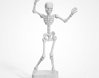 3D Printed Skeleton Aquarium Ornament | Poseable Articulated Tank Decor | Underwater Skeleton Figurine for Air Bubbler