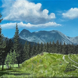 Crowsnest Pass Summer Afternoon - Original Painting - Oil on Canvas, 11&quot; x 14&quot; unframed.