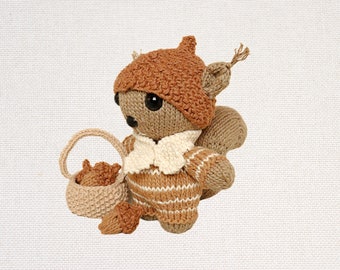 Oliver the Squirrel PDF Knitting Pattern | Amigurumi | Stuffed Animal | Knit Doll
