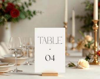 Customizable Wedding Table Numbers | Printable Wedding Reception Table Sign