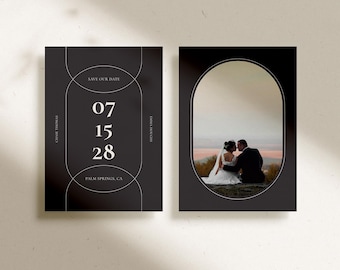 Editable Modern Save the Date Template | Save Our Date Wedding Card | Printable Digital Invite