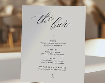 Editable Bar Menu Template | Printable Drink Menu Sign + Included Drink Graphics