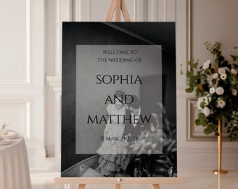 Wedding Photo Welcome Sign | Printable Classic Wedding Welcome Board | Editable Wedding Ceremony Sign Template