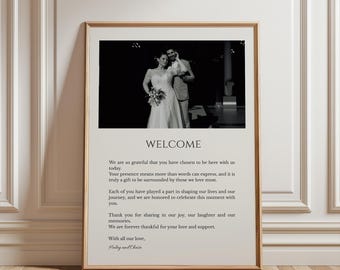 Wedding Welcome Letter Sign | Editable Classic Wedding Poster | Printable Wedding Entrance Sign