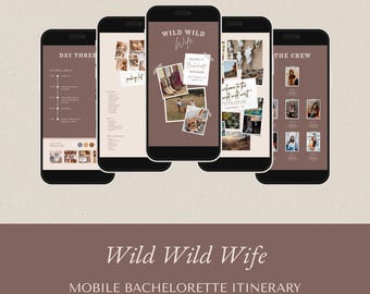 Wild Wild Wife Bachelorette Mobile Itinerary Template | Western Bach Weekend Planner