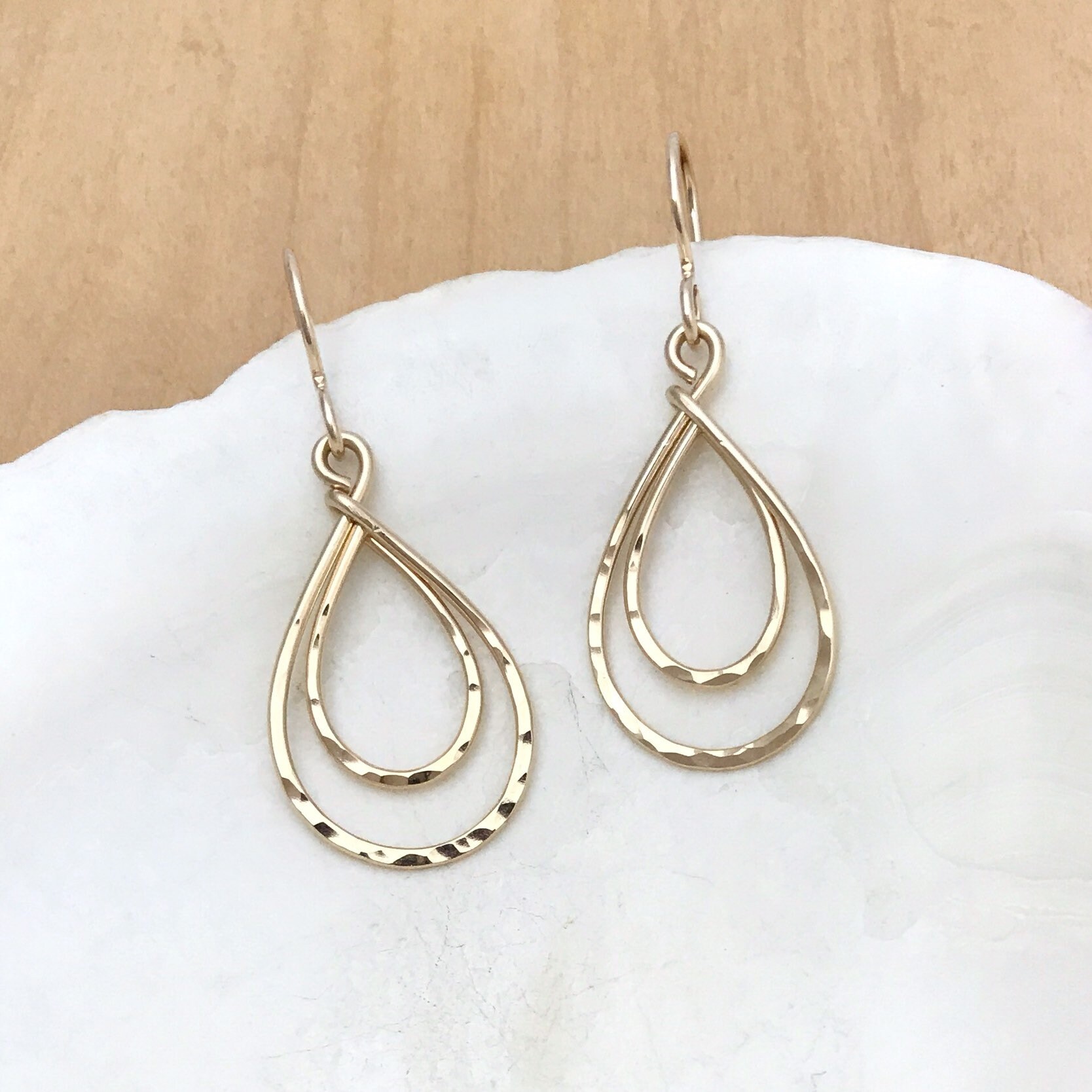 Gold filled double teardrops