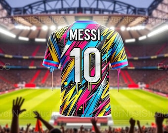 Messi Summer Football Training Tee Top for Kids and Adults – Quick Dry Soccer Jersey for Outdoor Sports, Lightweight Short Sleeve Shirt