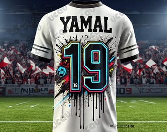 Yamal 19 Street Graffiti Soccer Jersey – Yamal #19 Inspired Breathable Sports T-Shirt | Casual Summer Tee for Kids and Adults
