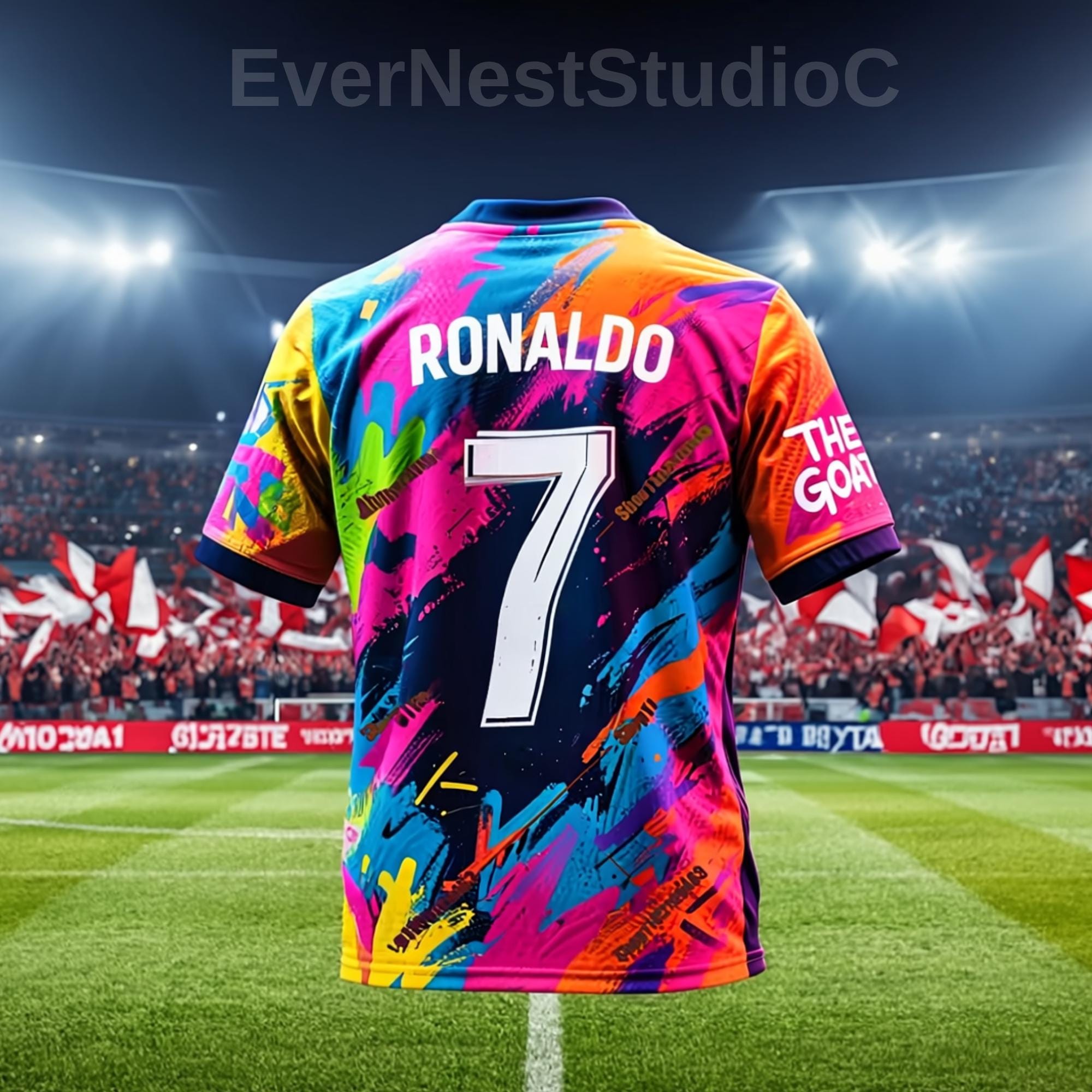  Ronaldo ユニフォーム Ronaldo 7 3D Graffiti Sports T-shirt – Quick-dry Breathable