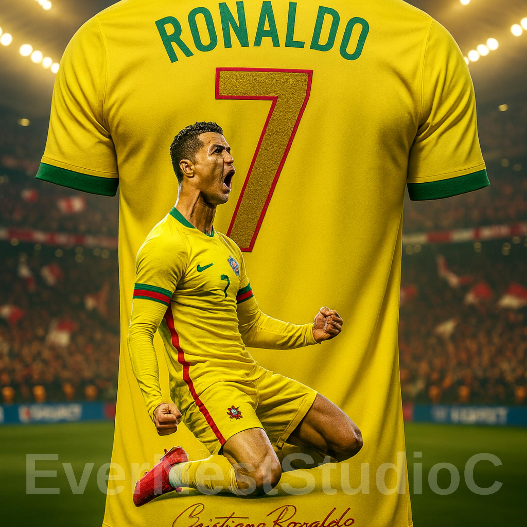 Ronaldo 3D Printed Football Jersey Kids Youth Adult Short Sleeve