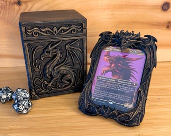 MTG Dragon Deck Box & Card Frame - TCG Card Storage, Commander Display