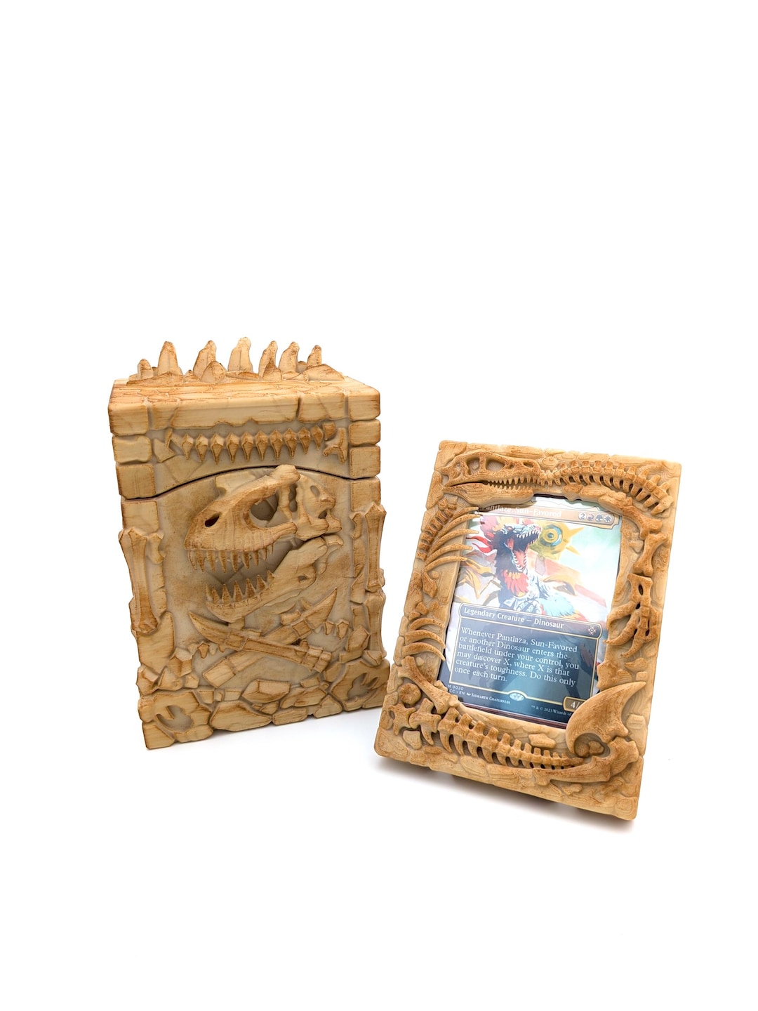MTG Dino Deck Box & Card Frame - Dinosaur Themed Card Storage - Etsy
