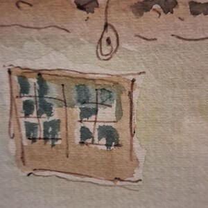 Vintage Original Painting British Artisr Ernest Fedarb 32x37 cm, watercolour with ink, signed, framed image 14
