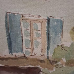 Vintage Original Painting British Artisr Ernest Fedarb 32x37 cm, watercolour with ink, signed, framed image 15