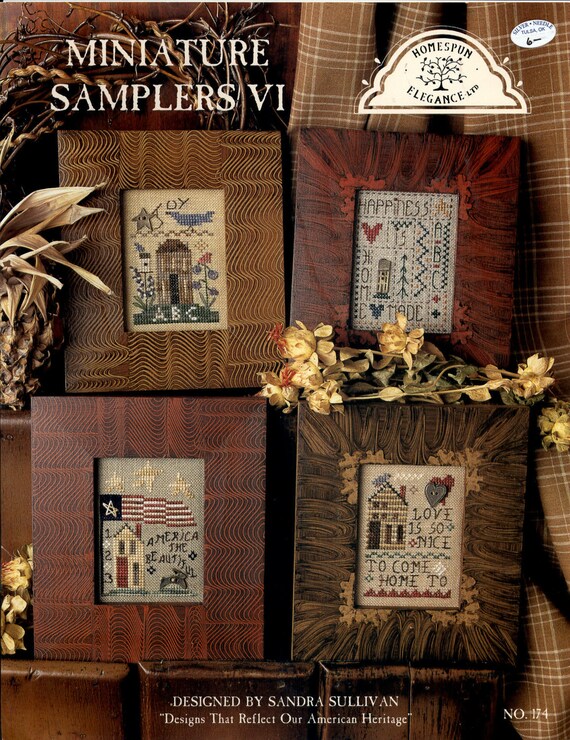 Items similar to Homespun Elegance LTD: Miniature Samplers VI - Cross Stitch Pattern on Etsy