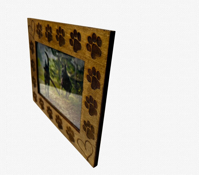 Personalized Dog Photo Frame | Paw Print Basswood 5x7 Frame - Etsy