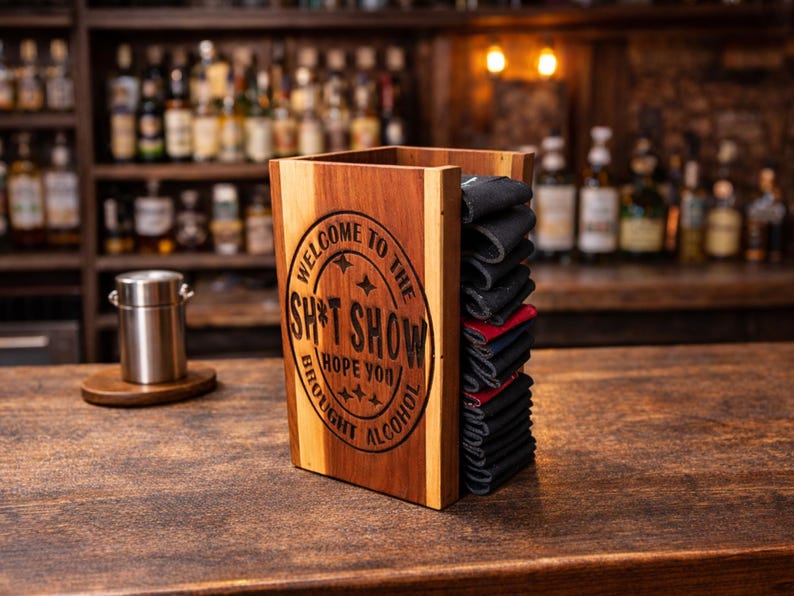 Personalized Cedar Koozie Holder – Funny Engraved Beer Sleeve Storage ...