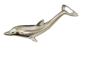 Vintage Silver Plated Dolphin Bottle Opener: Barware Gift