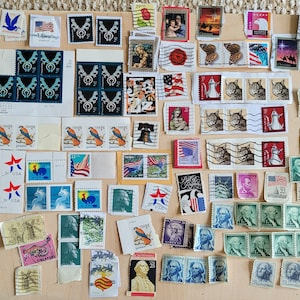 Vintage US Stamps Vintage Unused Stamps Used Stamps Washington Stamps Jefferson Stamps 1 Cent Stamps  2 Cent Stamps 5 Cent Stamps