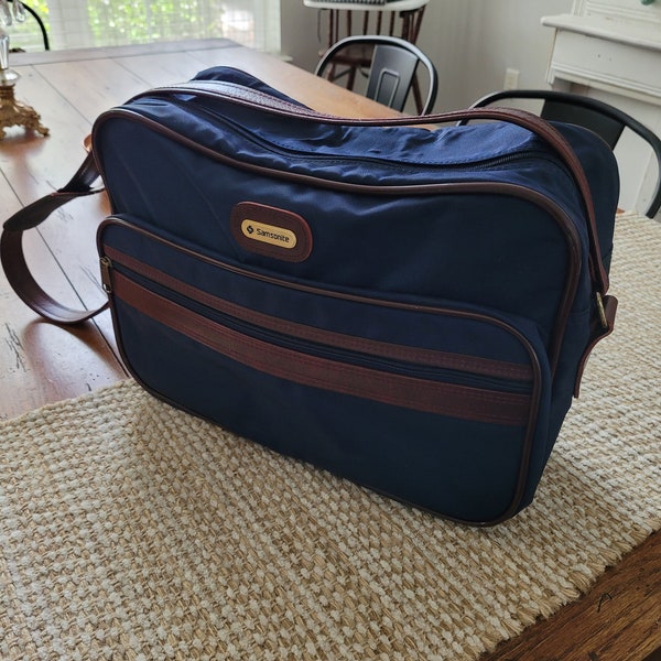 Vintage Luggage Vintage Samsonite Canvas Bag Samsonite Messenger Bag Samsonite Shoulder Bag Blue Weekend Bag Blue Overnight Bag