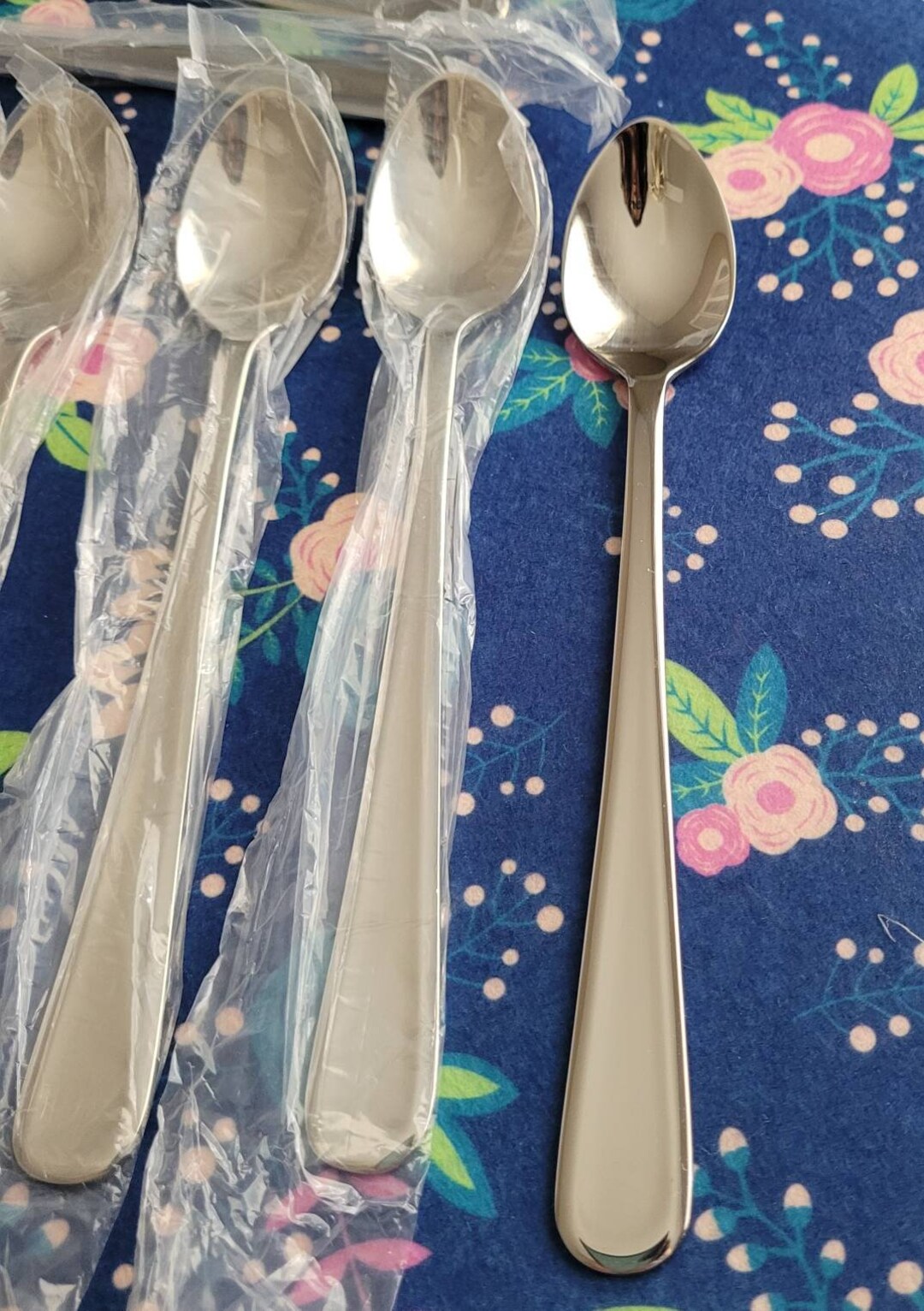Iced Tea Spoons Flatware Set of 12 Pieces Vintage Flatware Set Cottage
