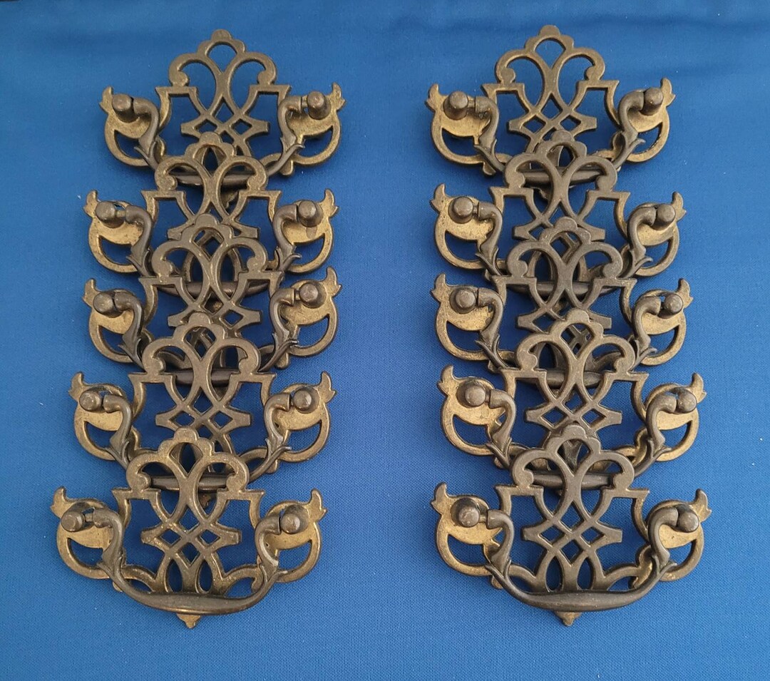 Vintage Brass Drawer Pulls Drawer Pulls Brass Drawer Pulls Etsy