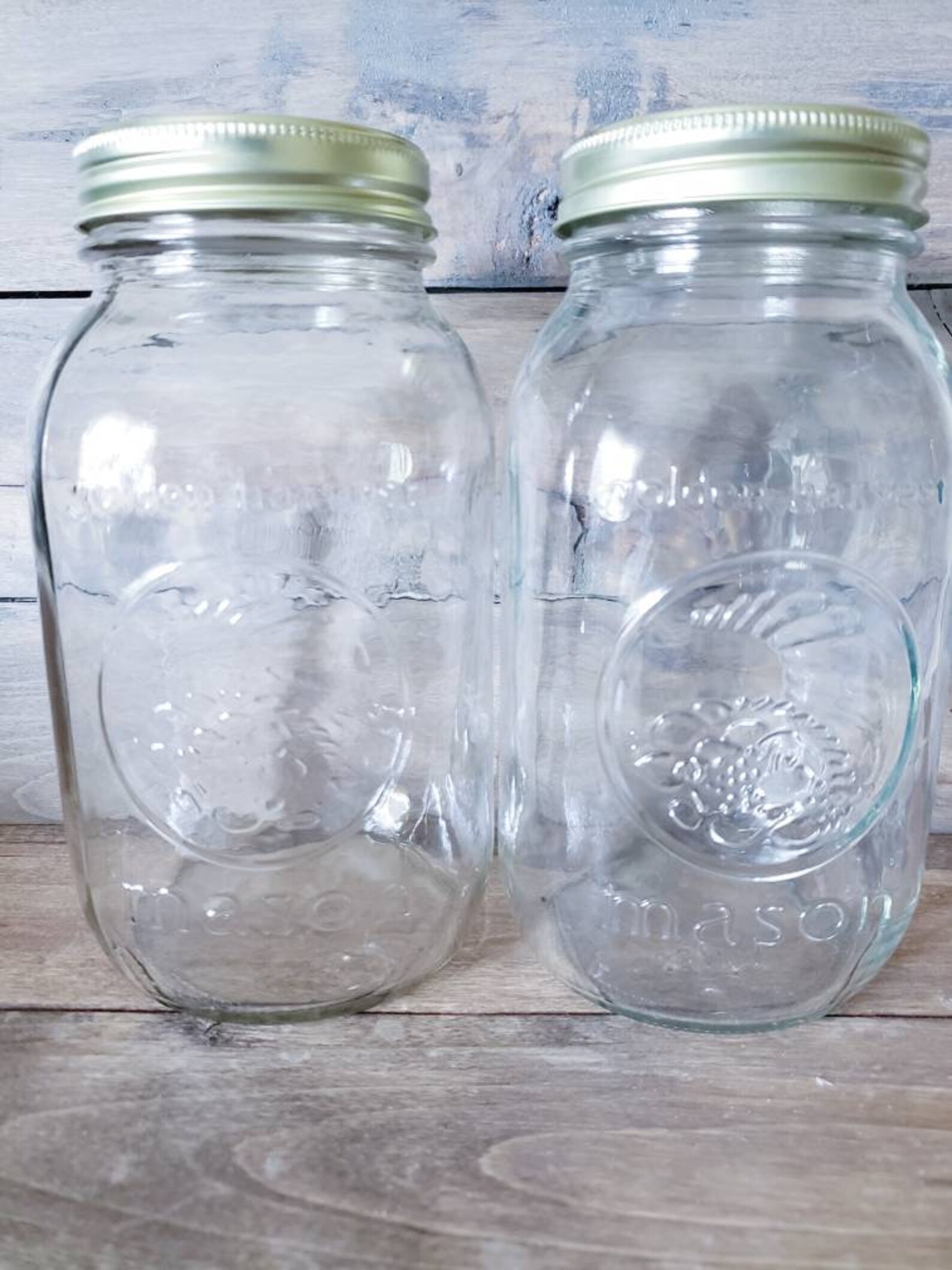 Golden Harvest Mason Jar Vintage Mason Jar Set of 2 Anchor Etsy
