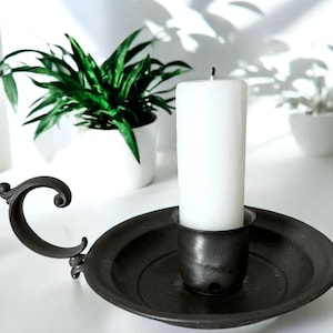 Vintage Chamberstick Vintage Chamberstick Vintage Candleholder Candleholder Vintage Candlestick Pewter Candlestick Primitive Lighting