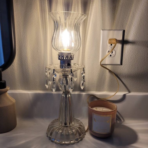 Boudoir Lamp Vintage Crystal Lamp Vintage Table Lamp Vintage Lamp Vintage Boudoir Lamp Vintage Lighting Ambience Lighting Valentine's Gift