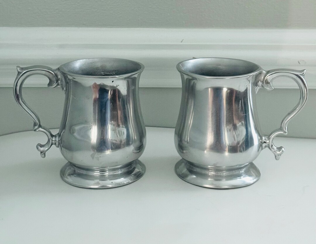 Pewter Mugs Pewter Cups Vintage Pewter Mugs Vintage Serving Made in USA Gift for Him Gift for
