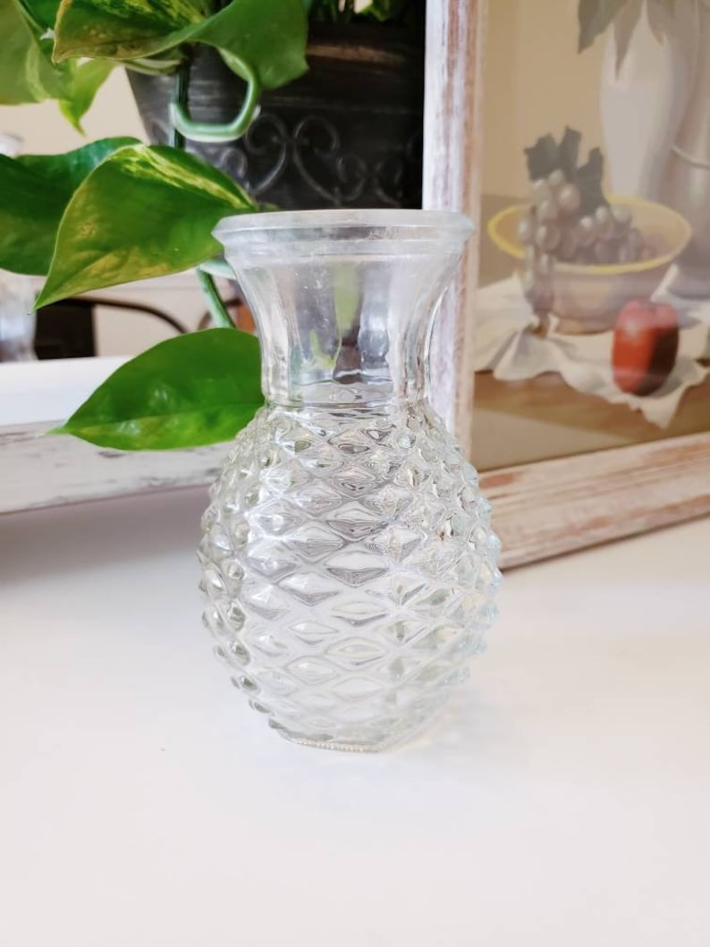 Vintage Pineapple Vase Set Of 5 Wedding Vases Vintage Vases FTD Pineapple Decor Flower Vases Vintage Home Decor Cottage Decor Wedding Decor