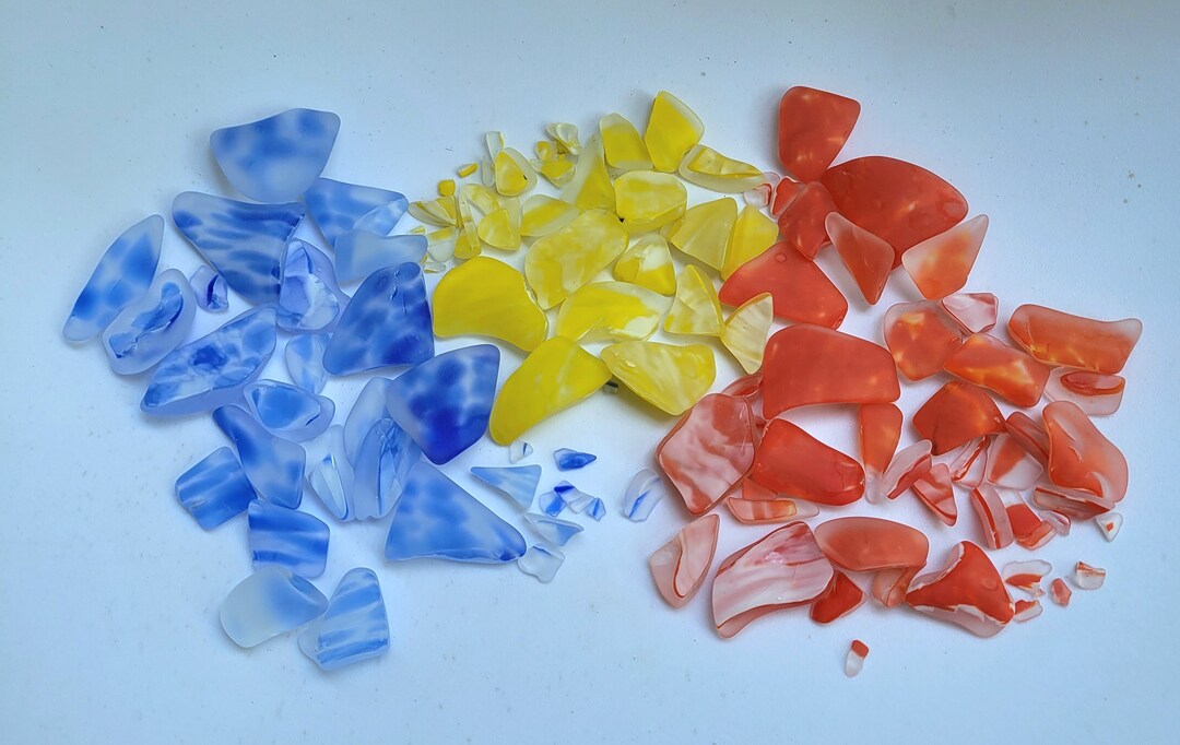 Tumbled Glass Tumbled Vintage Glass Craft Supplies Tumbled Glass Art