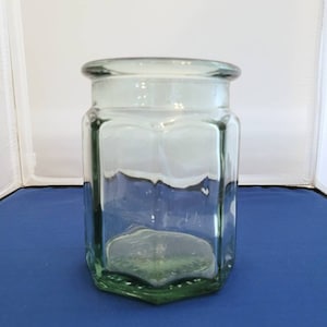 Vintage Ben Rickert Apothecary Jar: Blue Glass Canister, Farmhouse Decor