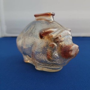 Anchor Hocking Piggy Bank Vintage Piggy Bank Gift for Him Gift for Her Valentine&#39;s Day Gift Glass Pig Glass Piggy Bank Carnival Glass