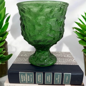 E O Brady Green Compote Green Planter Vintage Green Decor, Green Home Decor, Green Pedestal Bowl Water Planter