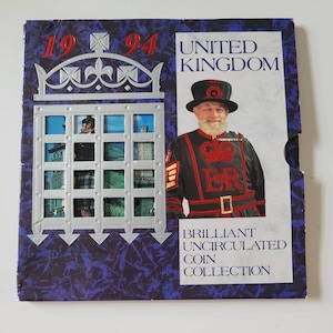 United Kingdom Royal Mint 1994 Uncirculated Coin Collection Uncirculated Coin Set Vintage Coin Set Coin Collector Set Vintage UK Coins