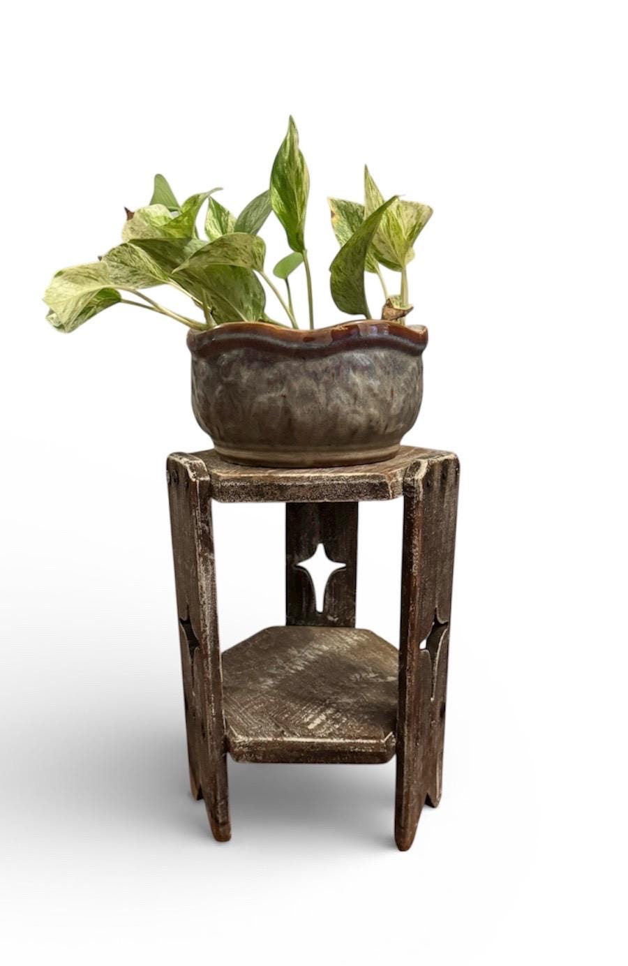 Rustic Handmade Wooden Plant Stand: Farmhouse Decor Accent Table - Etsy