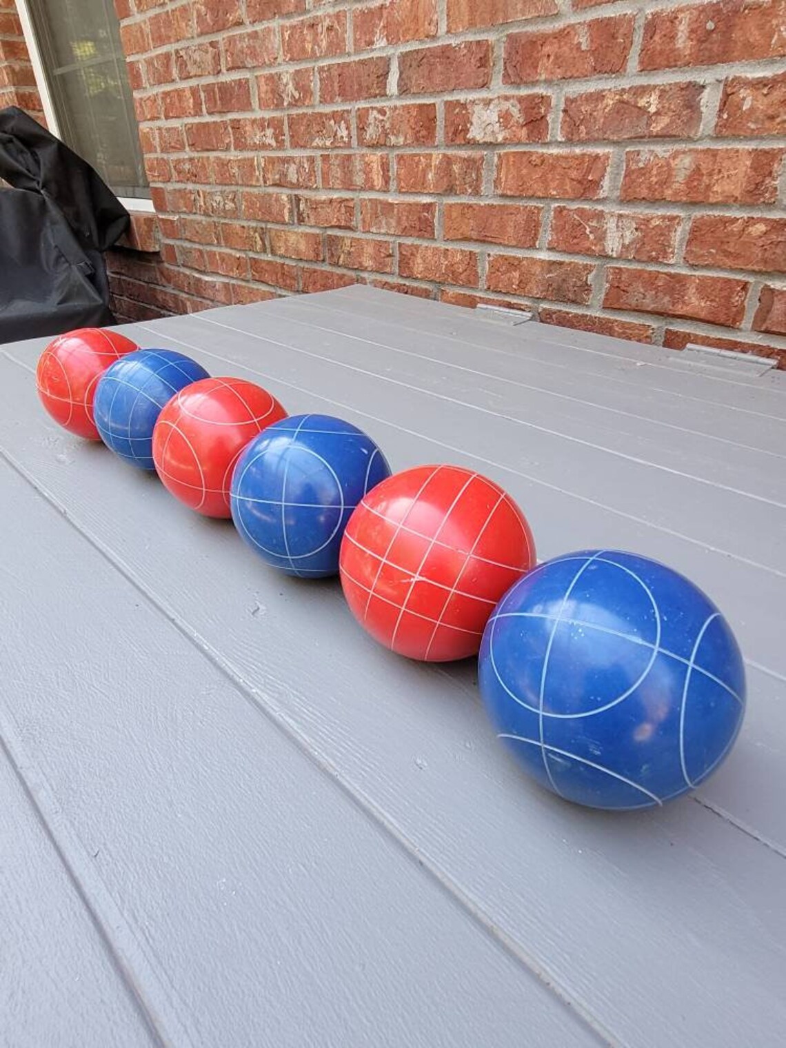 Vintage Bocce Balls Set of 6 Red Bocce Balls Blue Bocce Balls Etsy