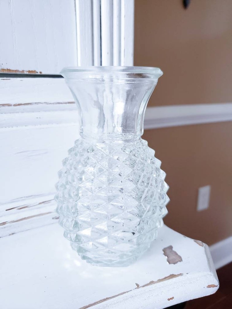 Vintage Pineapple Vase Set Of 5 Wedding Vases Vintage Vases FTD Pineapple Decor Flower Vases Vintage Home Decor Cottage Decor Wedding Decor