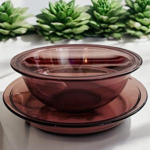 Vintage Pyrex Cranberry Pyrex Mixing Bowl Cranberry Pyrex Pie Plate Vintage Gift for Her Housewarming Gift Photo Prop Gift for Him