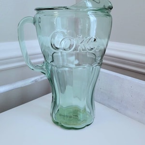 Vintage Coca-Cola Glass Pitcher: Collectible Coke Memorabilia