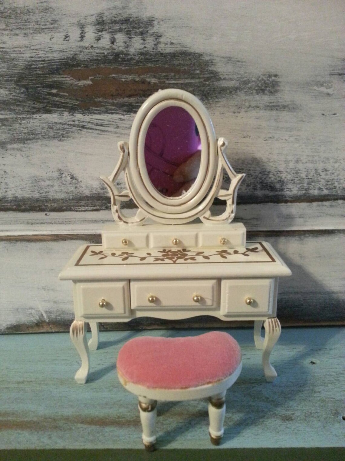 Vintage Dollhouse Furniture Dollhouse Bedroom Dollhouse Bed Etsy