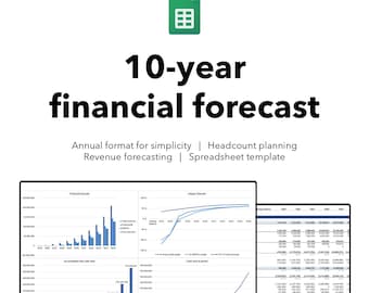 Simple 10-year financial model | Google sheets template